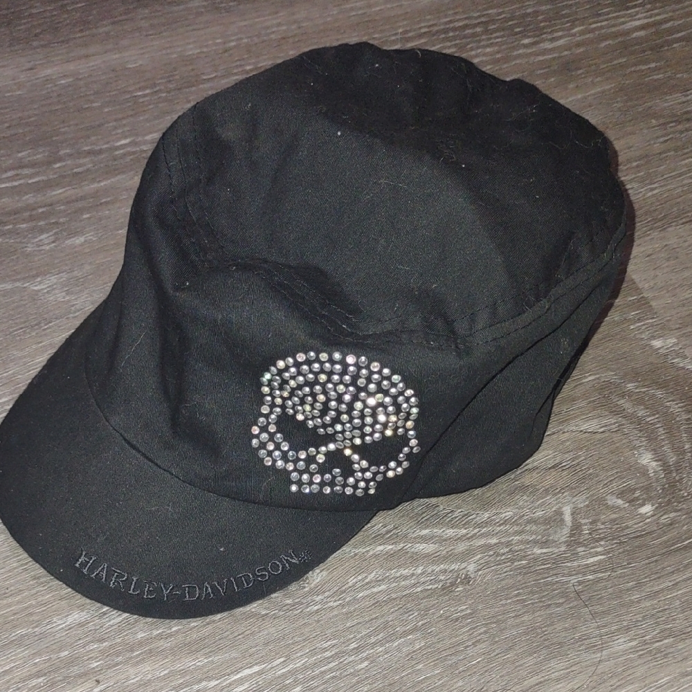 Harley-Davidson Black Cap with Rhinestone Design